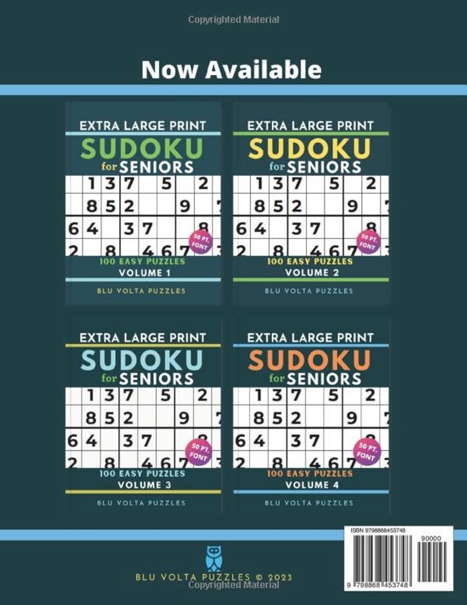 Grote Lettertype Sudoku voor Senioren: 100 Eenvoudige Puzzels met Oplossingen