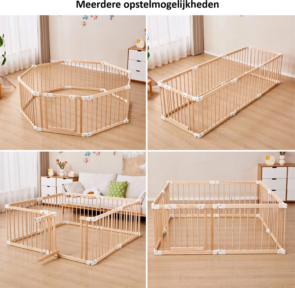 Grote grondbox inklapbaar hout 172×172 cm – Grondbox opvouwbaar met deurtje incl. zuignappen – Stevig- 8 Panelen van 80 cm — cadeau in Cadeau-ideeën - foto 3