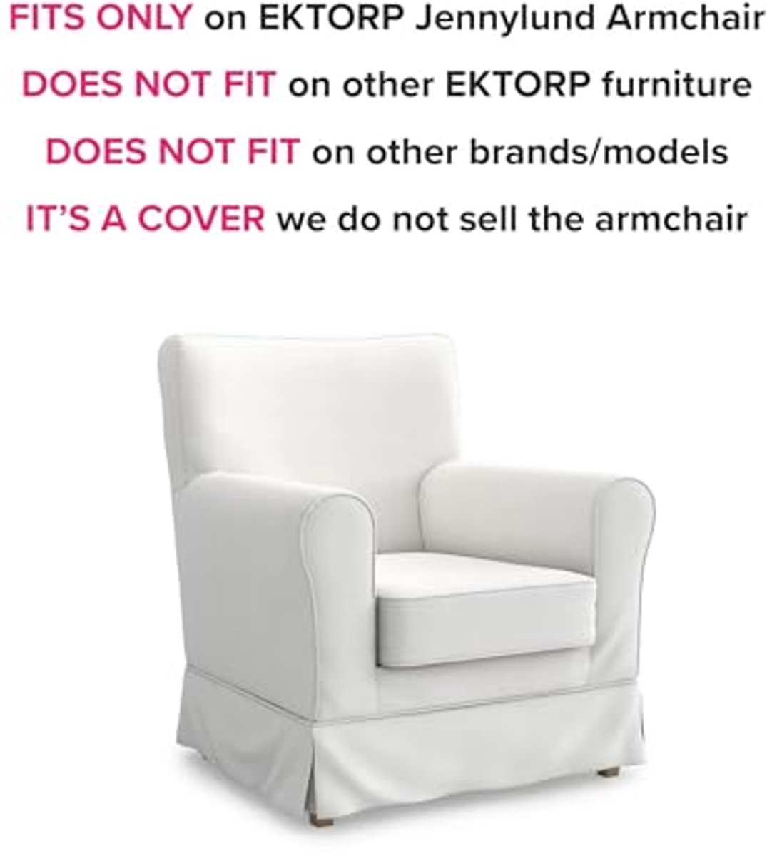 Vervangende Fauteuilhoes voor Ektorp Jennylund - Stoelovertrek 78 x 85 x 84 cm (Grijs)