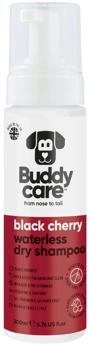 Buddycare droogshampoo voor honden Black Cherry 200ml