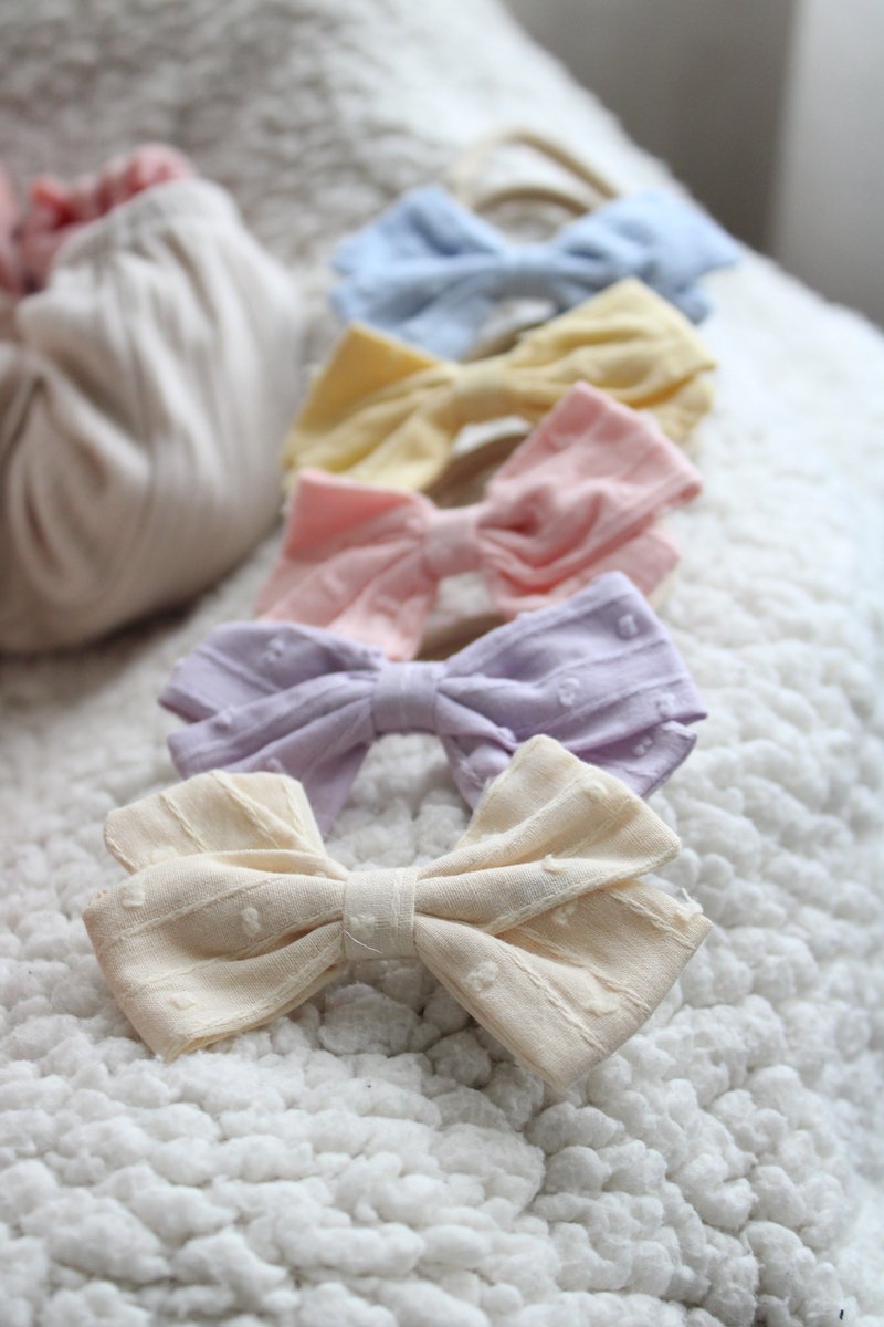 5x Baby Haarbandjes Strik – Rekbare Hoofdbanden voor Baby, Peuter en Kleuter – Zachte Elastische Haaraccessoires – Polyester Haarband Set Meisjes - Mommy musthaves