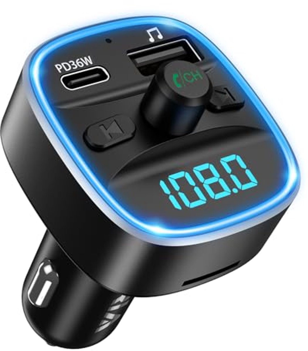 Bluetooth FM Transmitter Auto Adapter - Snelle Oplaadfunctie en Handsfree Gesprekken