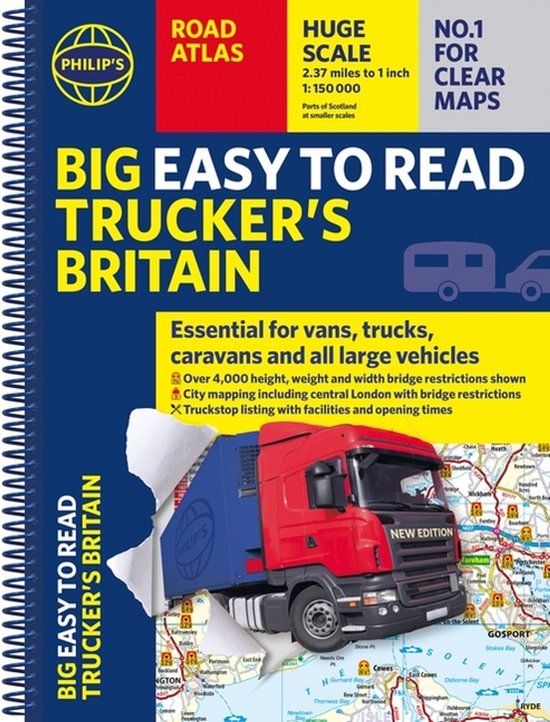 Philip's Big Easy To Read Trucker's Road Atlas Britain - cover