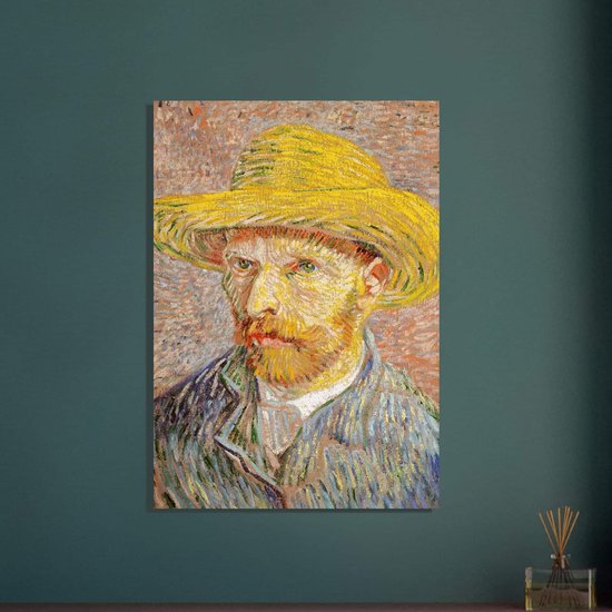 Vincent van Gogh - Autoportrait au chapeau de paille affiche 70x100 cm
