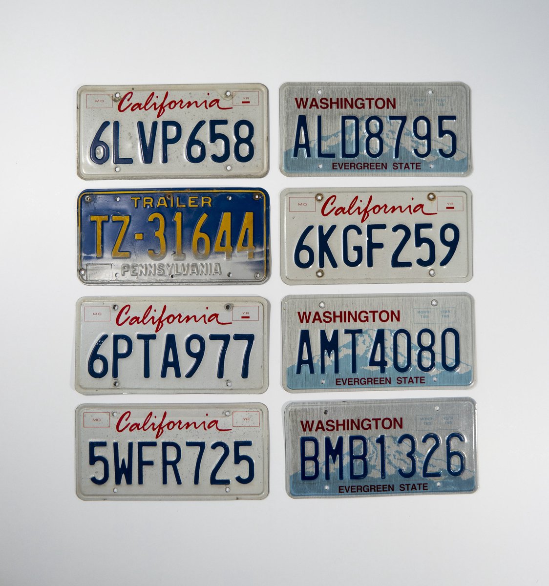 Mancave Decoratie - USA kentekenplaat - 100% Authentiek - Set van 8