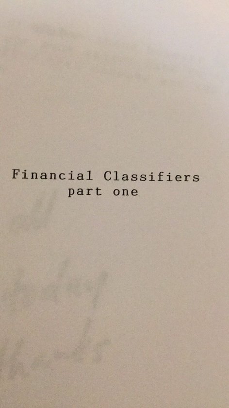 Financial Classifiers Part One - cover