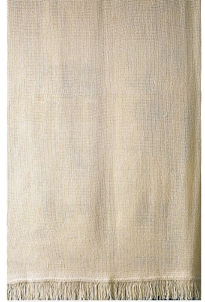 Ecru geweven gordijn in Marseille-stijl (225 x 140 cm)