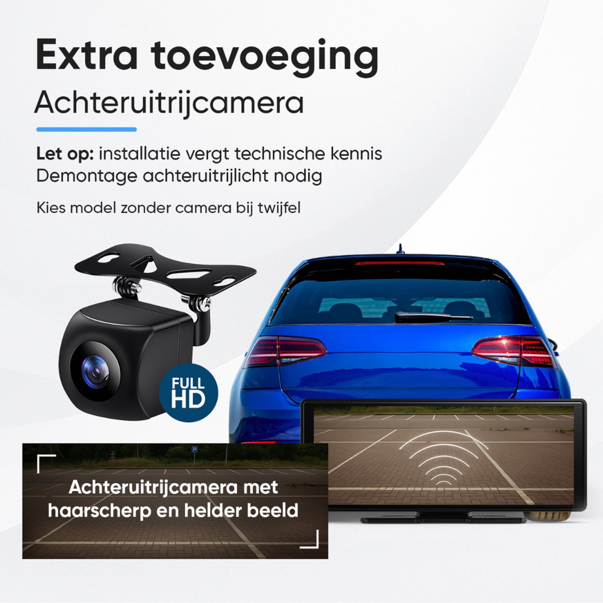 CarMe 10 Inch CarPlay Scherm Draadloos met Achteruitrijcamera 6m, Apple CarPlay & Android Auto Touchscreen - Afbeelding 2