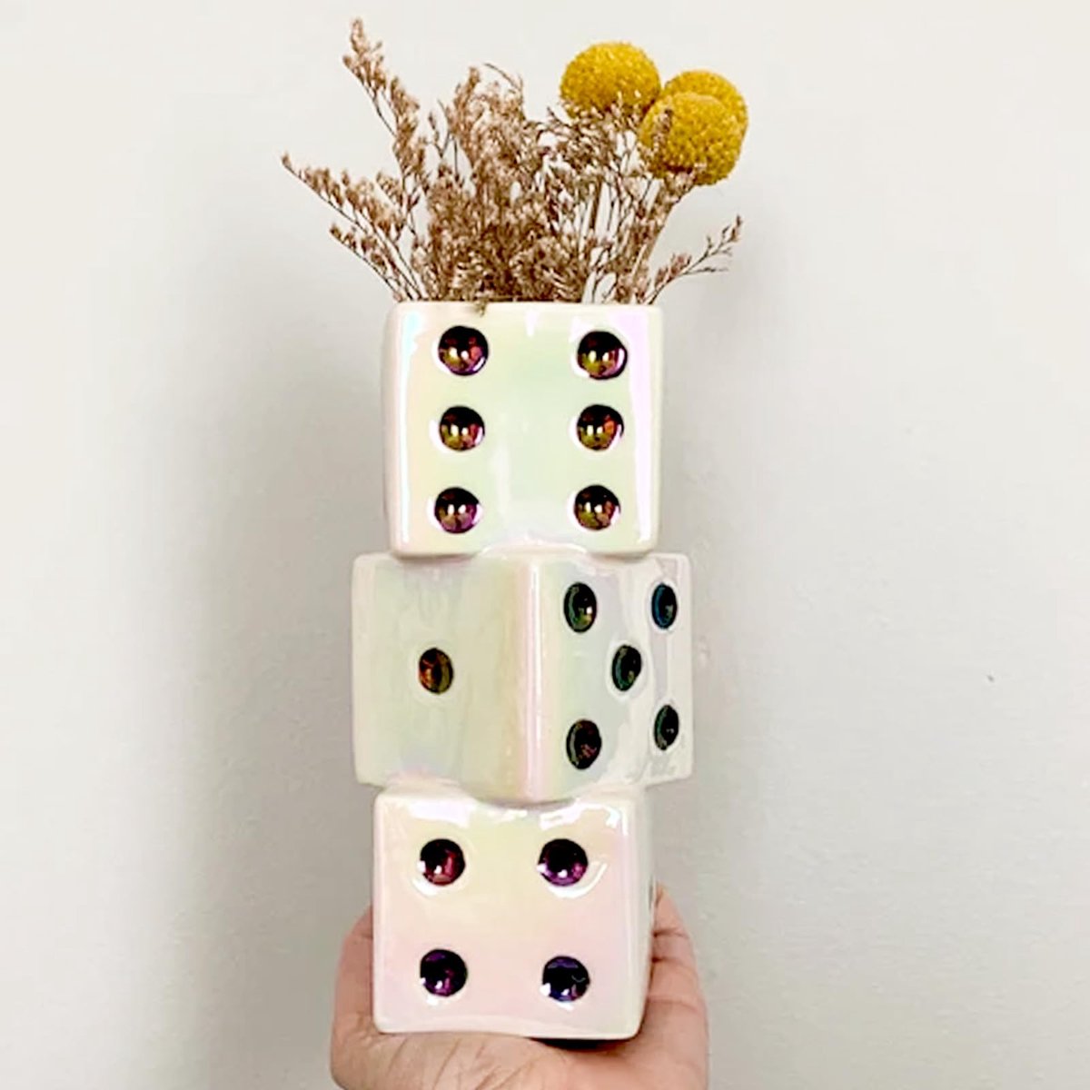 Unyqoos Stijlvolle keramische bloemenvaas met Scandinavisch design voor woonkamer wit