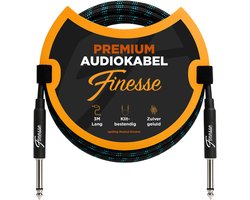 Finesse Gitaarkabel - 300cm - Jack 6.35mm - Audio Kabel - Instrumentkabel - Gitaar Kabel