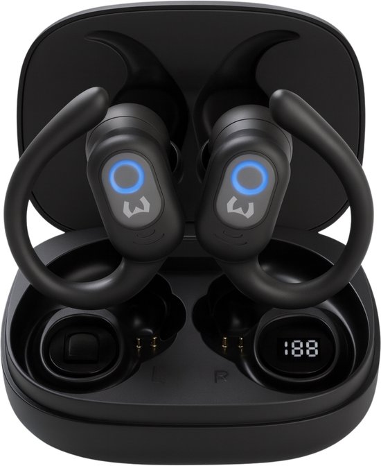 Écouteurs sans fil avec crochet d'oreille - Écouteurs Sport - Écouteurs TWS - Dual LED - Autonomie 40 heures - Écouteurs Bluetooth - Couplage automatique - Contrôle tactile - Bass profondes