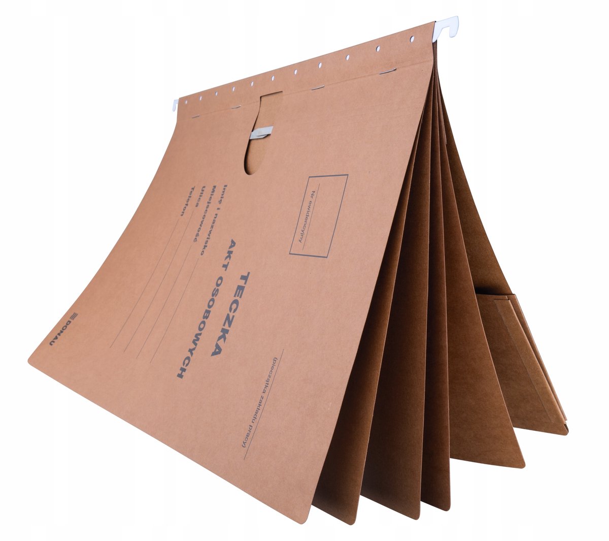 Donau Hangmap Karton A4, 5 Vakken, 230gsm, Bruin