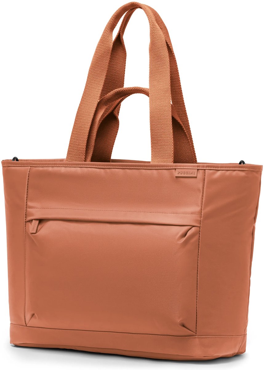Puccini Grote Tote Bag met Laptopvak - Oranje