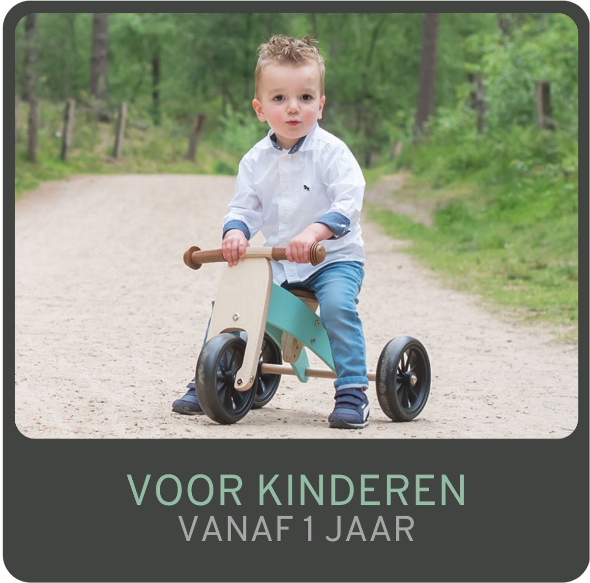 Bandits & Angels Smart Bike Loopfiets Hout 4-in-1 Mint vanaf 1 jaar - Voor Jongens en Meisjes - Houten Loop Fiets - Omkeerbaar in Driewieler en Tweewieler - Verstelbaar Zadel — afbeelding 9