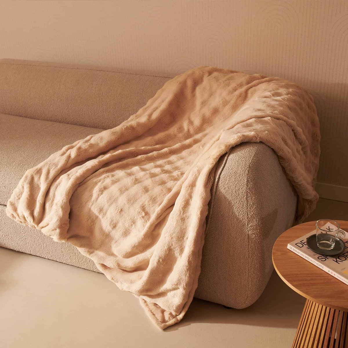 Duux Yentl Bubble Elektrisch Warmtedeken 200x200 cm – 9 standen – Beige – foto 3