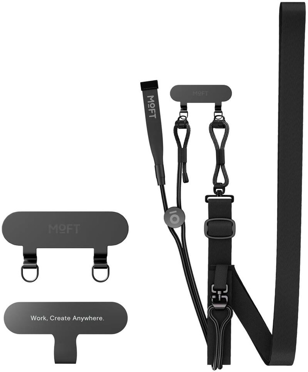MOFT Crossbody Telefoonkoord - Universeel Verstelbaar Lang Koord - Geschikt voor Telefoon - 140CM - Telefoon Ketting - Polsbandje Zwart