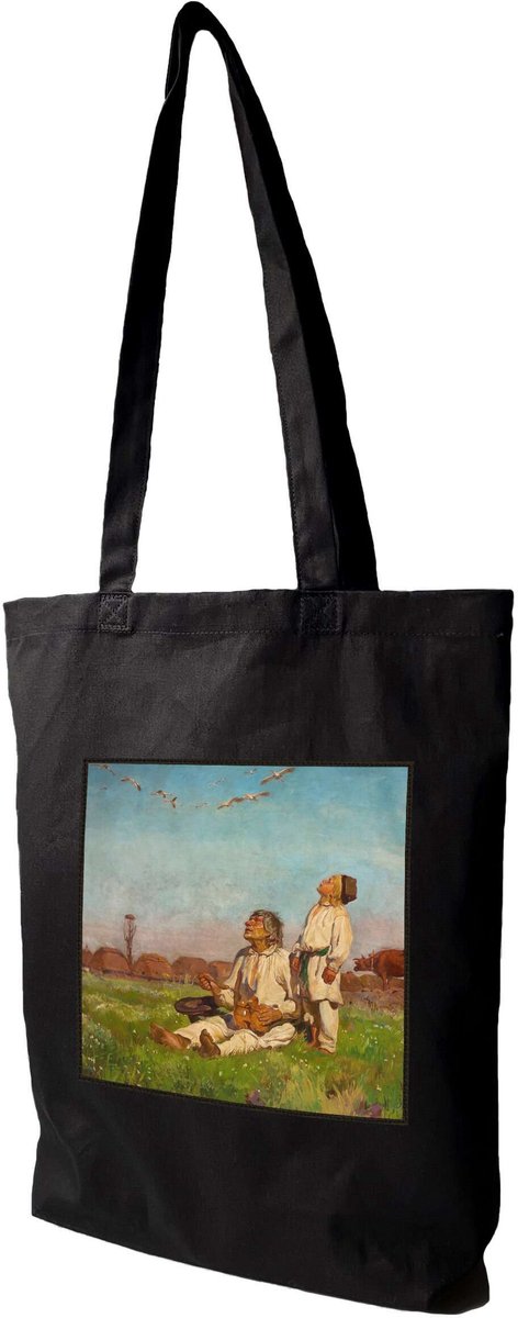 Shopper Tas met Bociany Print - Handgemaakt op Bestelling