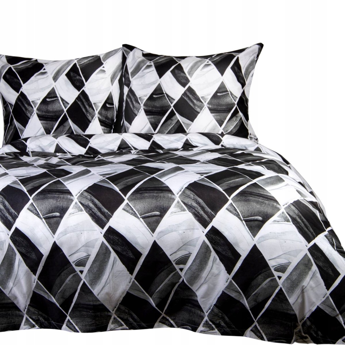 Cottonlove Katoenen Dekbedovertrek Set 160x200 - Zwart Wit Geometrisch