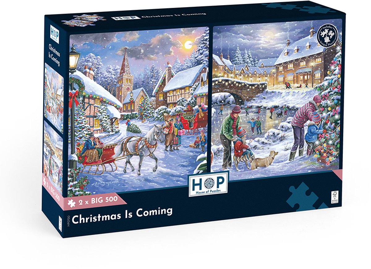 Christmas Is Coming Puzzel 2x 500XL Stukjes — cadeau in Spellen & Speelgoed - foto 2