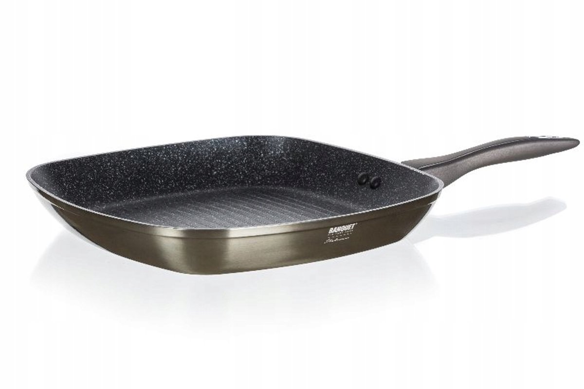 Banquet Grillpan Metallic Platinum 28x28cm - Anti-aanbak & Inductie
