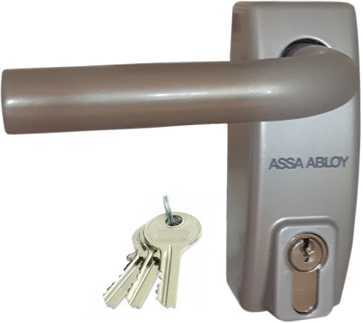 ASSA ABLOY paniekdeurkruk met cilinderslot - zilver
