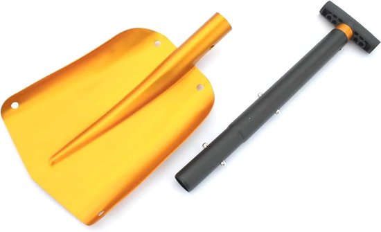 Opvouwbare auto-sneeuwschep voor noodgevallen met uittrekbare handgreep, lichte aluminium sneeuwschep voor auto, outdoor, camping, skiën, tuin (goud) van Merkloos	 — afbeelding 3