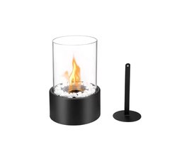 Tafelhaard op Bio-ethanol – Sfeerhaard voor Binnen en Buiten – Zwart met Accessoires – Draagbaar & Vlamloos Verwarmend – Bijverwarming voor Woonkamer, Terras of Tuin