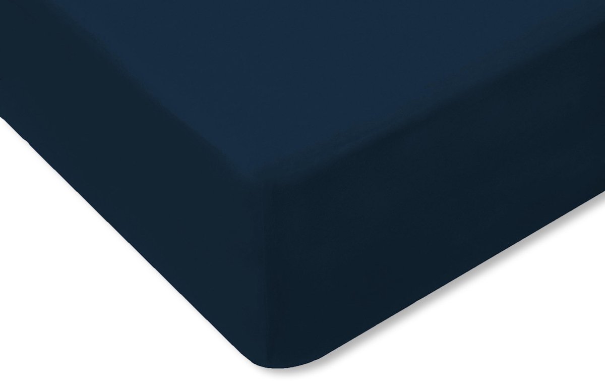 Jersey Hoeslaken met Elastiek 120x200cm Donkerblauw