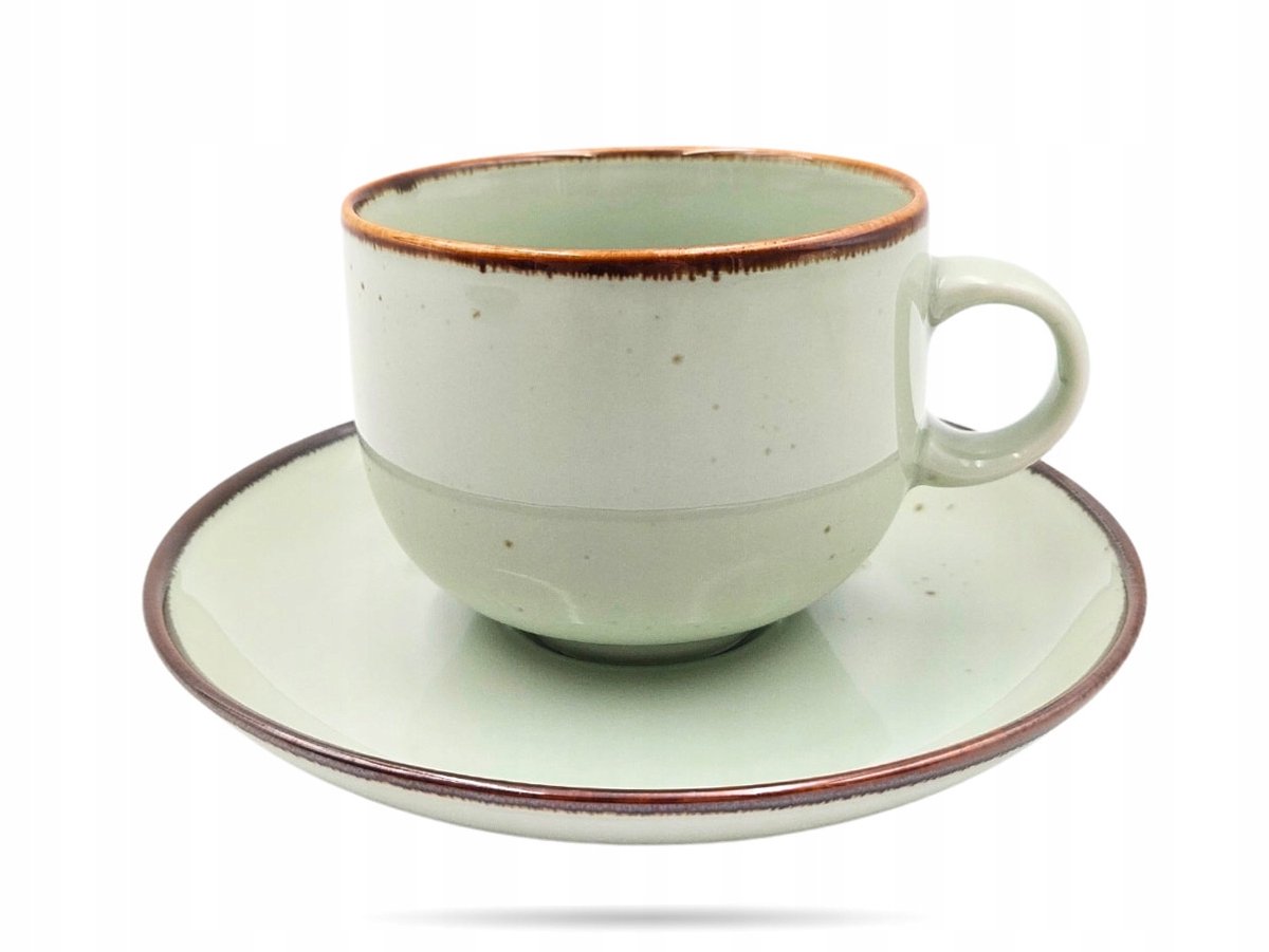Porseleinen Kop & Schotel 250ml Rustieke Munt - Bogucice