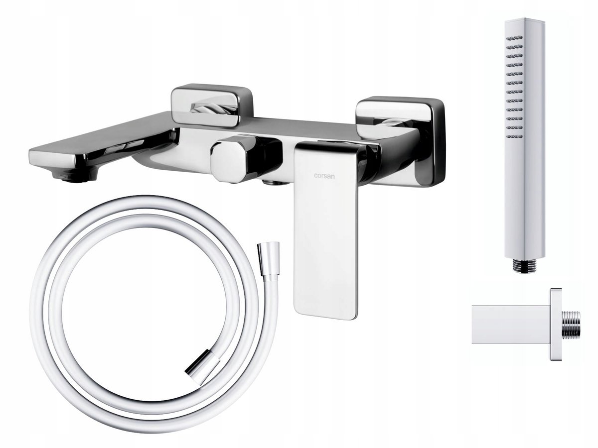 Corsan CMZ055 Douche-Badkraan Set met Uitloop - Chroom