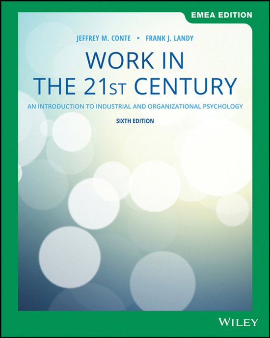 Livre "Work in the 21st Century: An Introduction to Industrial and Organizational Psychology" Sixième Édition par Jeffrey M. Conte et Frank J. Landy. Édition EMEA.
