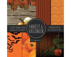 Harvest & Halloween Scrapbook Paper Pad 8x8 Scrapbooking Kit for Papercrafts, Cardmaking, Printmaking, DIY Crafts, Orange Holiday Themed, Designs, Borders, Backgrounds, Patterns