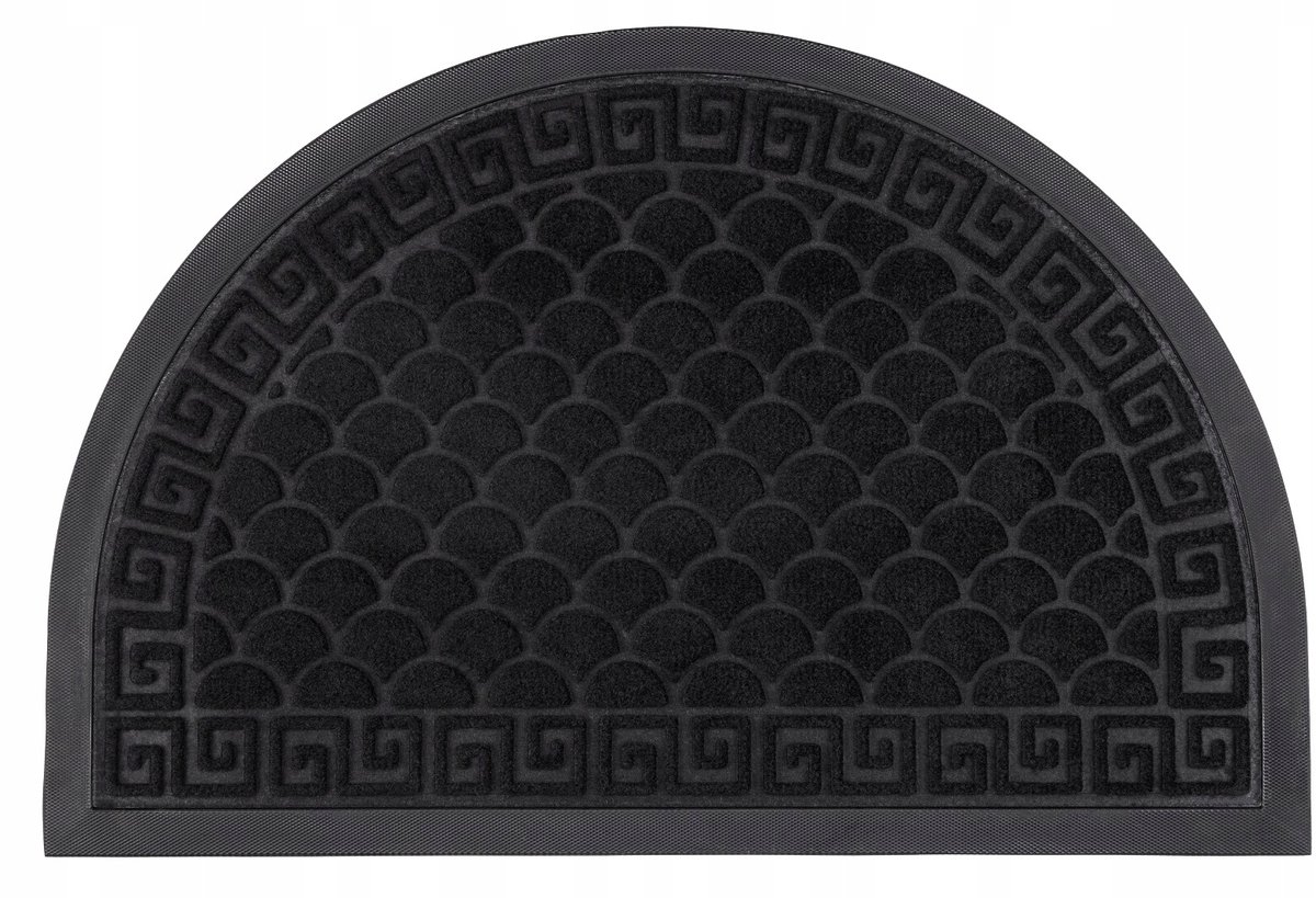 HARRY Halve Maan Deurmat 60x40 cm Zwart Antislip PVC