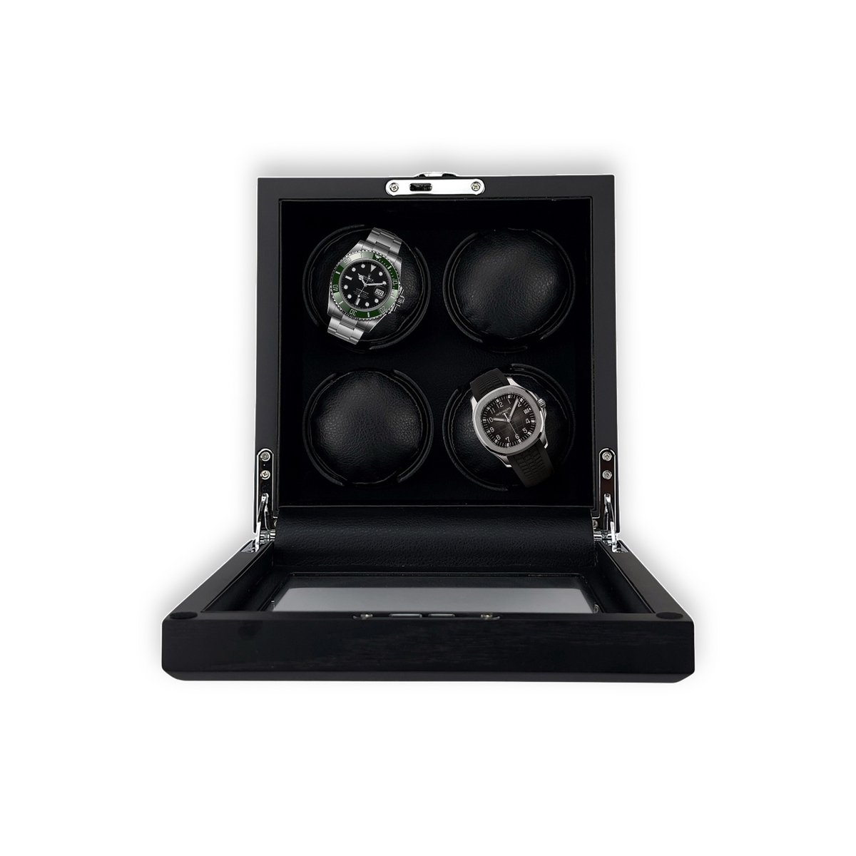 Leader Luxe Watchwinder voor 4 horloges - Horloge opwinder - horloge box - Zwart Veneer