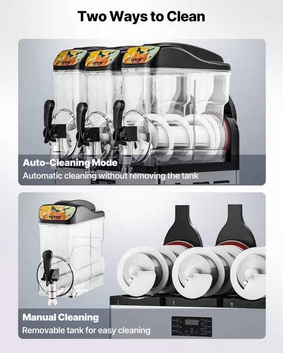 VEVOR Commerciële Slushy Machine 15Lx3 Margarita Smoothie Bevroren Drankmaker van Vevor — afbeelding 5