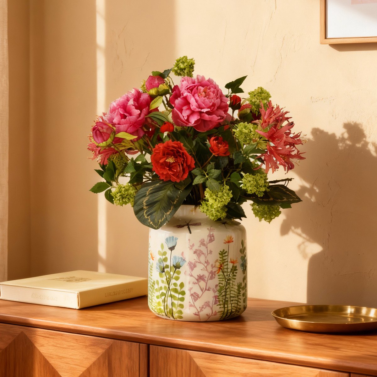 maxifleur Kunstplanten Handgebonden kunstboeket Sanne Dublin 60cm Roze
