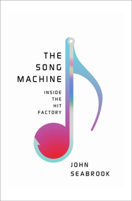 Boekomslag 'The Song Machine' met een paarse en blauwe muzieknoot.