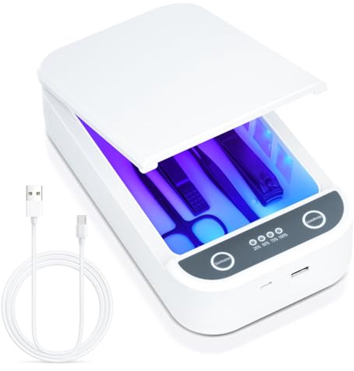 Draagbare USB Sterilisator voor Nagelgereedschap en Sieraden met Blauw Licht