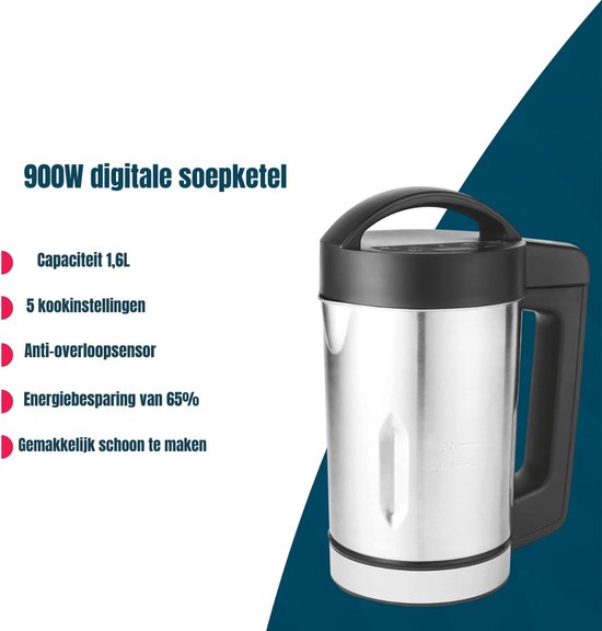 MMP® Soepmaker - Soepmakers - Soupmaker - Zilver - ‎24cm x 17cm x 29cm van Merkloos — afbeelding 4