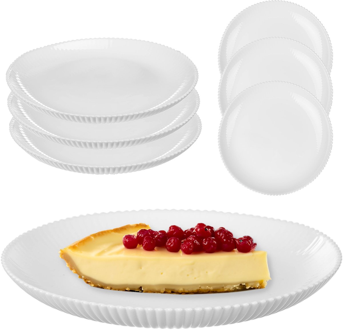 KADAX Dessertbord Aurora 19cm 37475 wit paki 3 st