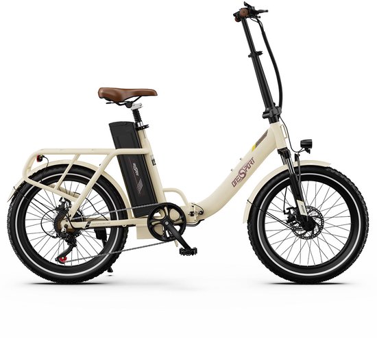 Elektrische Fiets ONESPORT OT16-2 - Elektrische Vouwfiets - 816Wh/17Ah Accu - Tot 90km Actieradius - 20x3 inch Banden - Shimano 7 Versnellingen - schijfremmen voor en achter- Wit van ONESPORT — afbeelding 2