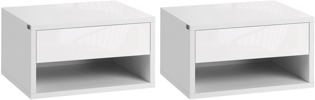 HOMCOM Nachtkastje Spaanplaat 37x32x21cm Wit