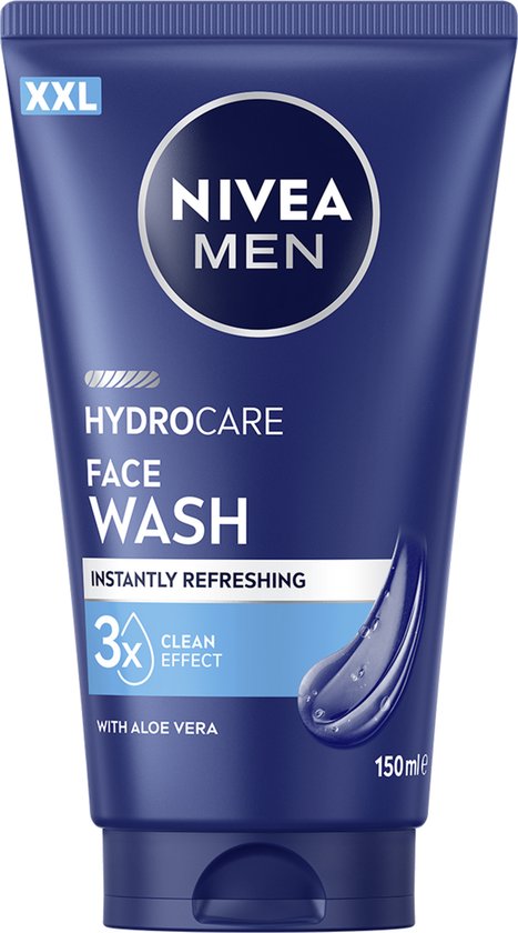 NIVEA MEN Hydrocare Gezichtsreiniger XXL - Reinigingsgel Gezicht - Face Wash - Gezichtsreinigingsmiddel - Cleanser - Normale & Gevoelige Huid - 150ML