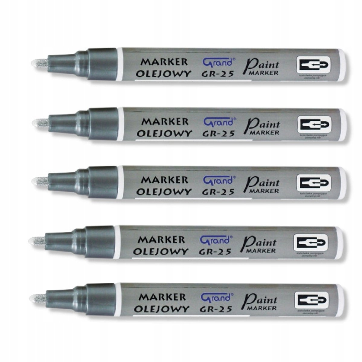 Grand Marker oliebasis zilver 1,8 mm - Set van 5