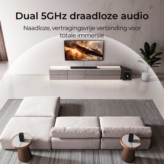 ULTIMEA Skywave X50 - Soundbar met Dolby Atmos - 5.1.4 Surround Sound-systeem met 8" subwoofer en 2 draadloze achterluidsprekers - GaN-versterker - 4K HDR-doorvoer van Ultimea — afbeelding 5