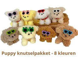 IZGO Puppy en Knuffel zelfmaakpakket met buigbare - pluizige chenille pijpenrager - Kinderen Hobby Knutsel Pakket