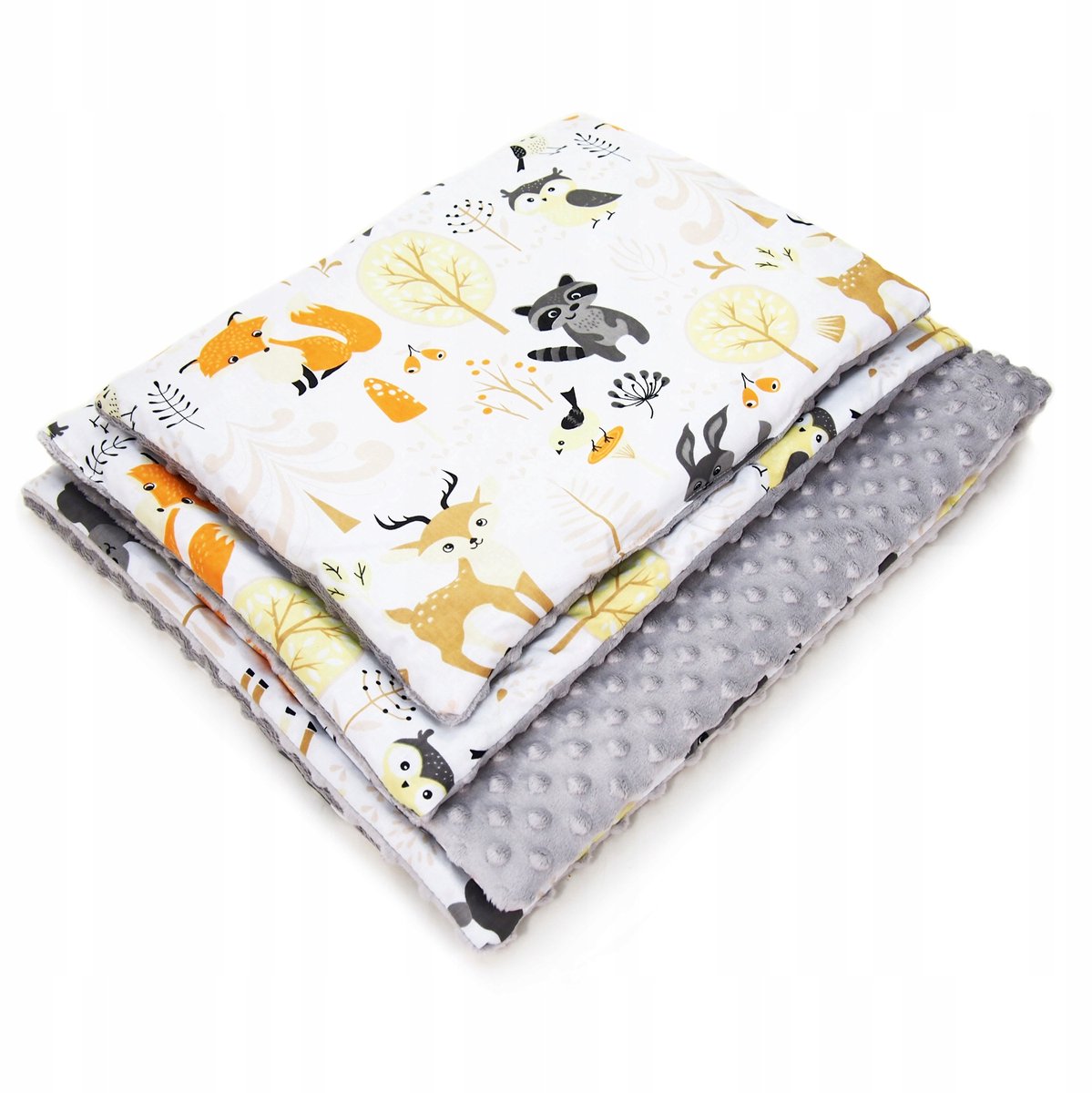 Minky Kinderwagendekken 100x135 cm met Kussen - Kerstin