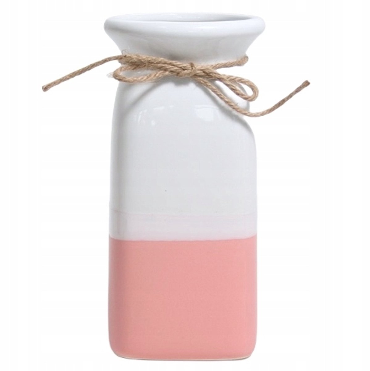 Hoge Keramische Vaas 20cm - Wit Roze