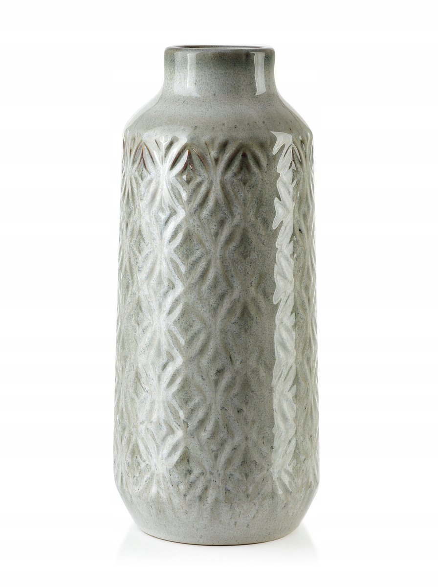 Yarine Beige Vaas 8x37,5cm - Stijlvol Keramiek