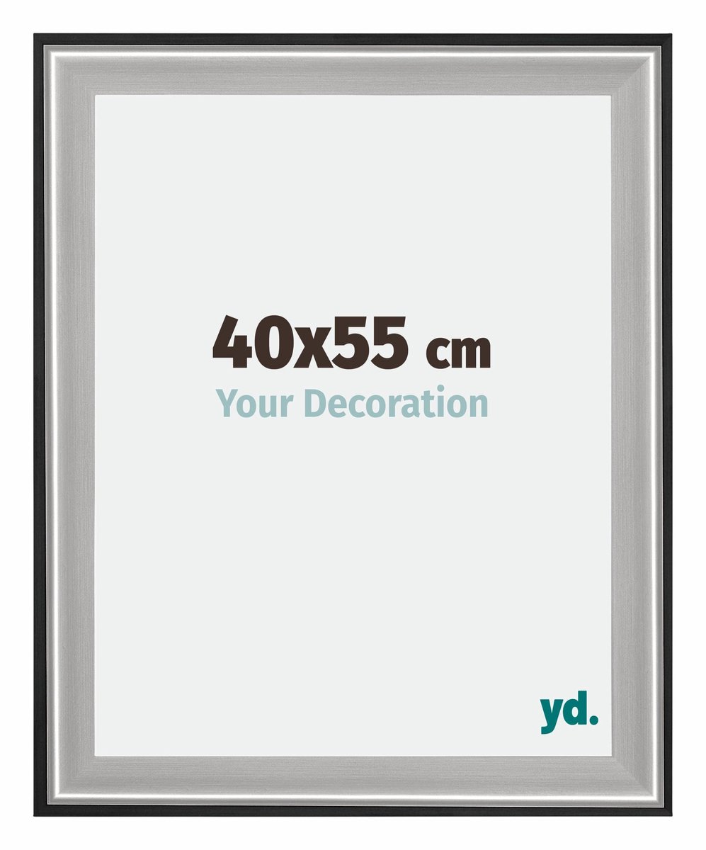 yd. Your Decoration - Fotolijst 40x55 cm - Hout - Zwart Zilver Gepolijst - Birmingham